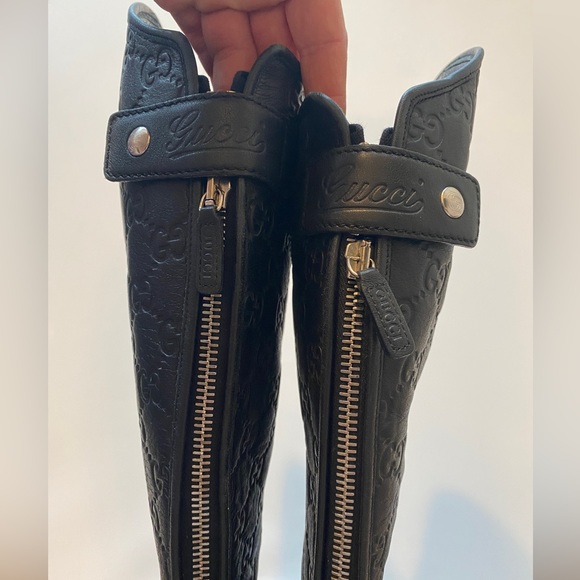 Gucci Black Monogram Riding Boots size 35 - Picture 6 of 9